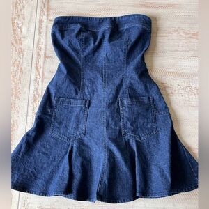 strapless jean dress